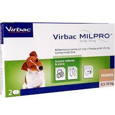 MILPRO 2,5 MG/25 MG PERRO 0,5 A 10KG X 2 COMP