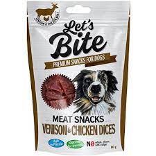 LETS BITE MEAT SNACK CHICKEN SQUARES WITH VENISON 80 GRS