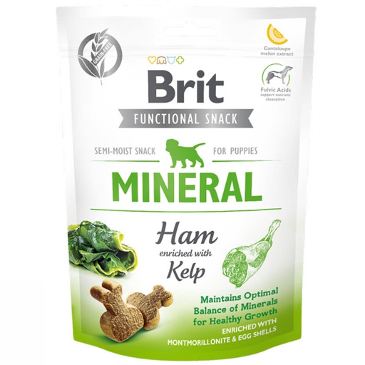 BRIT CARE FUNCTIONAL MINERAL PUPPY JAMON Y QUELPO SNACK 150G