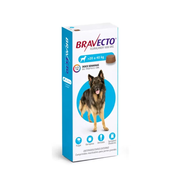 BRAVECTO20CONTRA20PULGAS20Y20GARRAPATAS20120COMPRIMIDO202020A2040KG