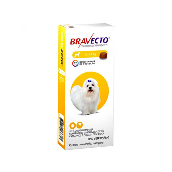 BRAVECTO CONTRA PULGAS Y GARRAPATAS 1 COMPRIMIDO DE 2 A 4.5KG