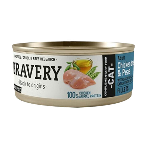 BRAVERY POLLO CON GUISANTE CAT LATA 70G