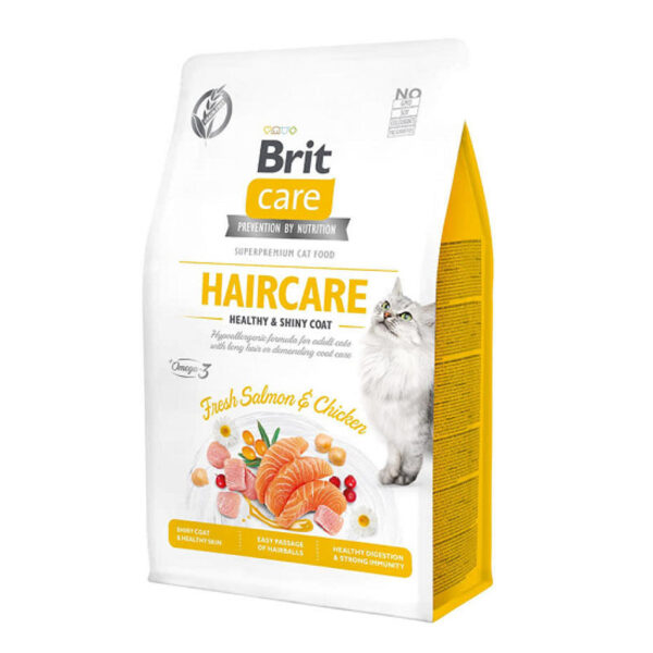 BRIT CARE HAIRCARE SALMÓN Y POLLO ADULTO CAT 7KG