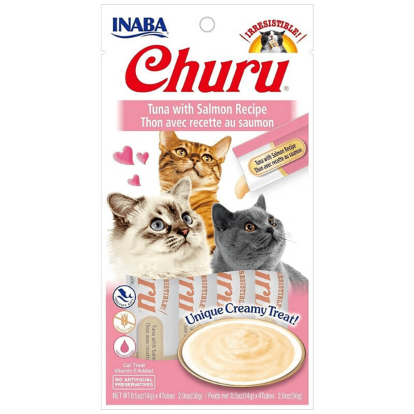 INABA CHURU CAT ATÚN Y SALMÓN 4UNID 56G