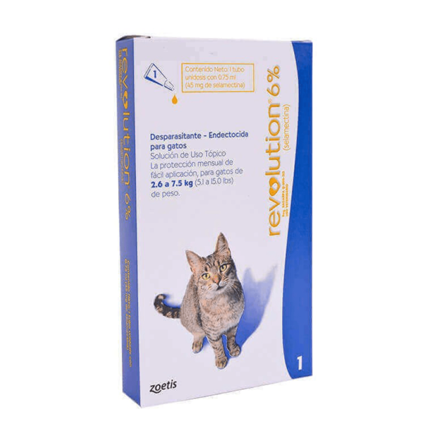 REVOLUTION 6% DESPARASITANTE EXTERNO GATOS 2.6 A 7.5KG